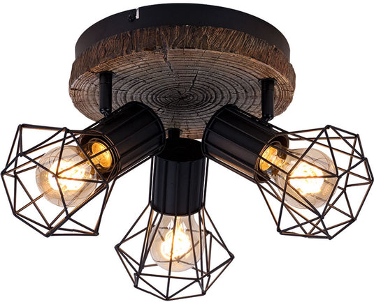 Globo opbouwspots priska 3-lichts hout e27 78cm