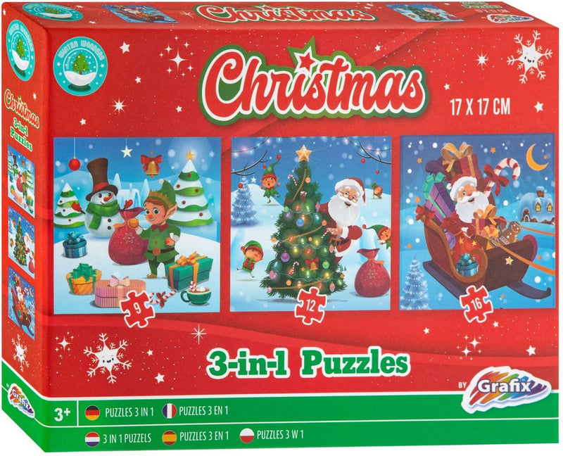 Afbeelding laden in galerijviewer, Grafix kerst 3-in-1 puzzel
