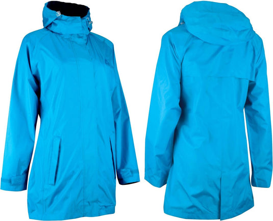 Ralka waterdichte regenjas lang model - dames - lichtblauw marine - maat 40