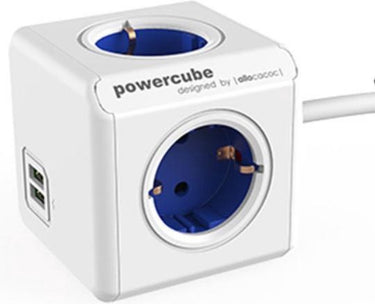 Allocacoc stekkerdoos powercube wit blauw
