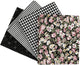 Creativ company patchwork stof 45x55 cm zwart 4 stuks