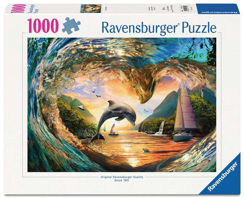 Afbeelding laden in galerijviewer, Ravensburger – sprong in de zonsondergang – legpuzzel – 1000 stukjes
