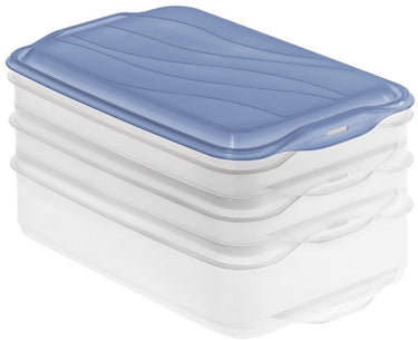 Rotho rondo vleeswarendoos 2x0.75l 1x1.35l horizon blauw transparant