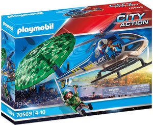 Playmobil city action politiehelikopter - parachute achtervolging - 70569