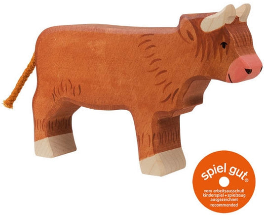 Holztiger boerderij - hoogland koe - 16x3x11cm - houten figuur - handgemaakt