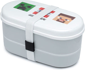Puckator bento box minecraft brooddoos met vork + lepel - wit