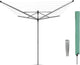Brabantia lift-o-matic droogmolen - 50 m - met metalen grondanker en beschermhoes - metallic grey