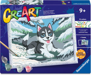 Ravensburger – creart: cheeky husky – schilderen op nummer