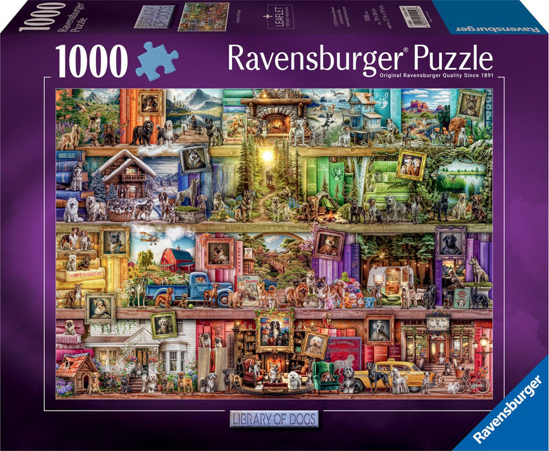 Afbeelding laden in galerijviewer, Ravensburger legpuzzel the library of dogs, 1000st.
