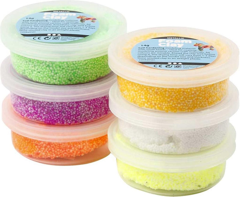 Afbeelding laden in galerijviewer, Foam clay ®, 6x14 gr, kleuren assorti
