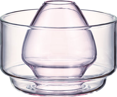 Hario matcha chasen houder met kom - hittebestendig glas - roze