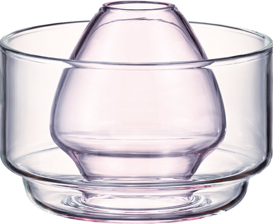 Hario matcha chasen houder met kom - hittebestendig glas - roze