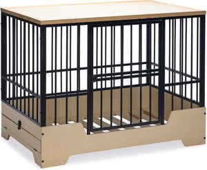 Designed by lotte bench hondenbench meubel quirine - hondenmand - met lade - metaal hout - xl - 112x73x85 cm xl