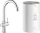 Grohe red compact 3 in 1 kokendwaterkraan - c-uitloop - 4l boiler – chroom