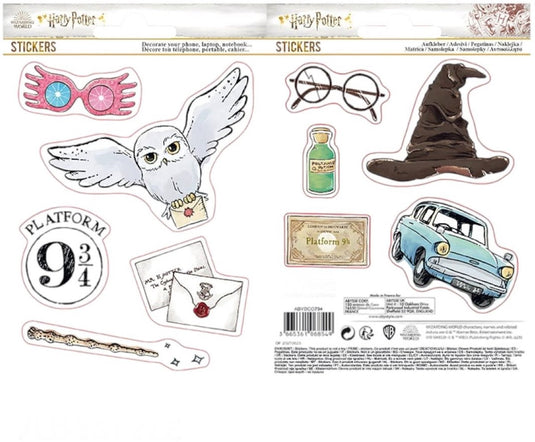 Merkloos sans marque harry potter - magical objects - set of 2 boards of stickers