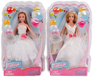 Modepop prinses bruid, 29cm