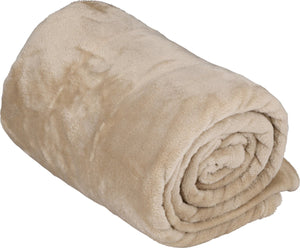 Arti casa fleece deken 150 x 200 cm - plaid - super zacht - beige