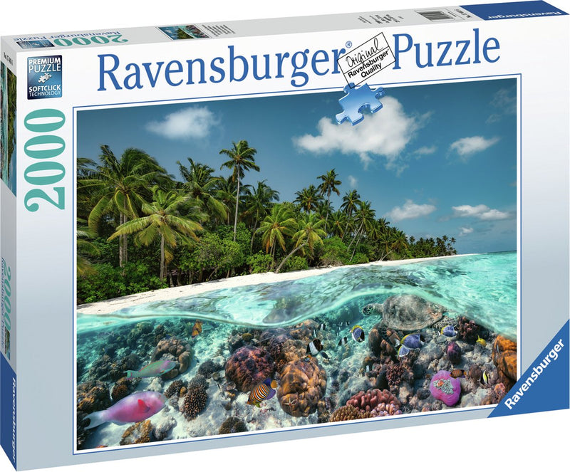 Afbeelding laden in galerijviewer, Ravensburger puzzel een duik op de malediven, 2000st.
