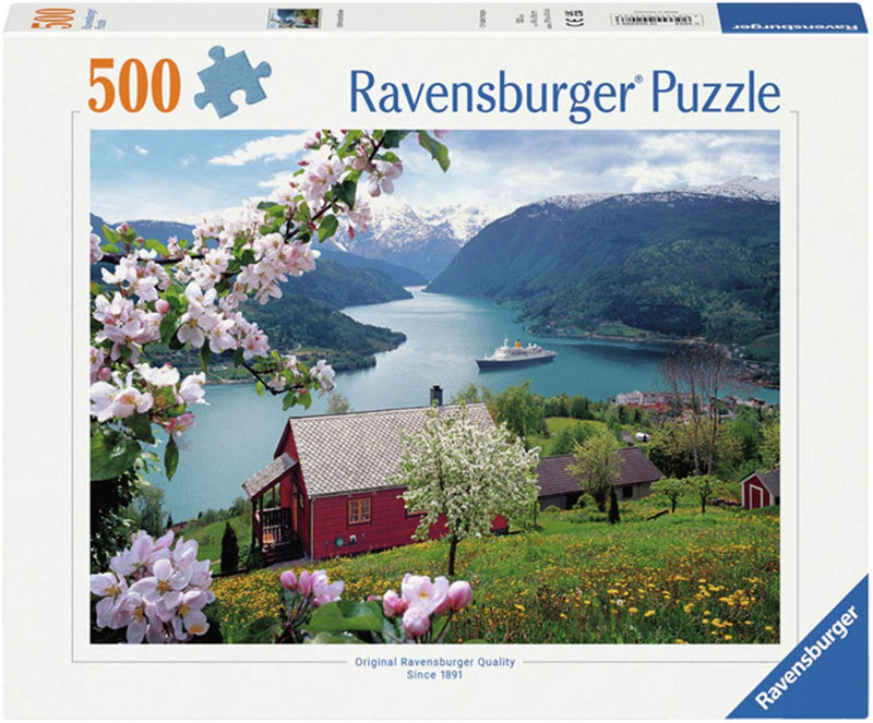 Afbeelding laden in galerijviewer, Ravensburger puzzel scandinavische idylle - legpuzzel 500 stukjes landschap.
