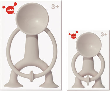 Moluk oogi actiefiguur - beige - h12cm - met zuignappen voor elk glad oppervlak - 3 jaar