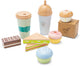 Woet ® houten koffie to go speelset - 12-delige set met to go bekers, gebakjes en sandwiches - winkel accessoires - fsc - rollenspel speelgoed - speelgoedeten - vanaf 2 jaar