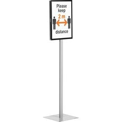 Displaystandaard durable 501357 grijs pe-epoxycoating, staal