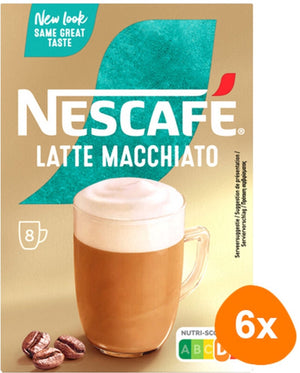 Nescafé latte macchiato oploskoffie - 6 doosjes x 8 zakjes