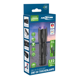 Afbeelding laden in galerijviewer, Ansmann zaklamp uv en led incl 3 aaa batterijen | 2 stuks
