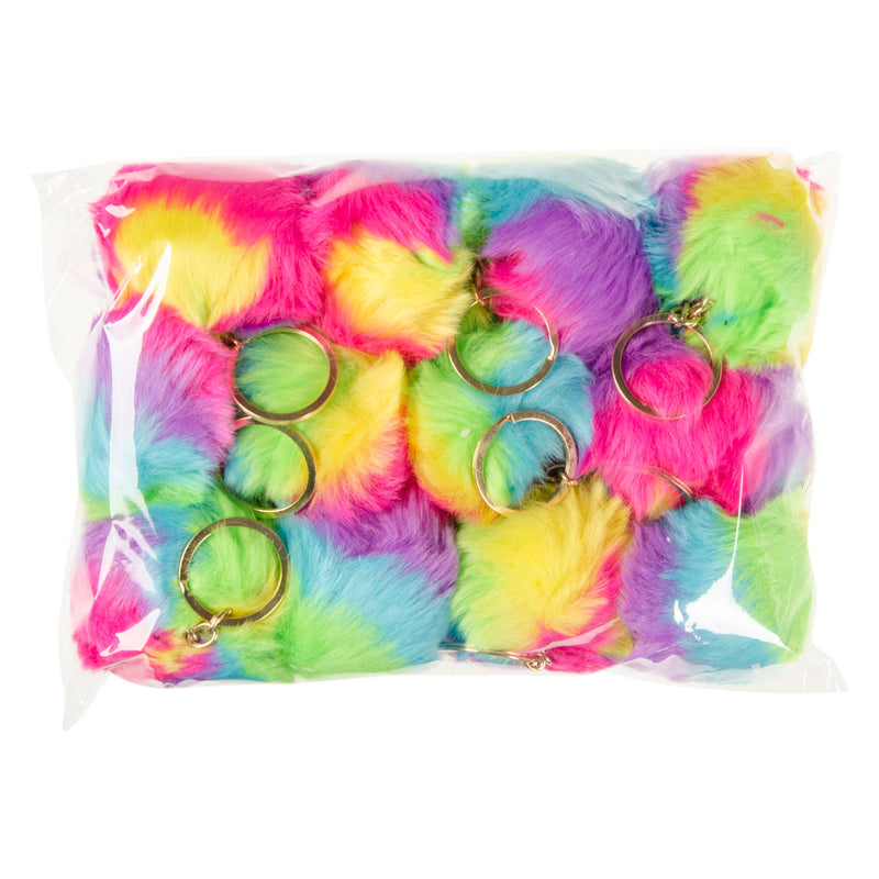 Afbeelding laden in galerijviewer, Duckiez fluffy sleutelhanger regenboog bal, 12st.
