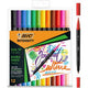 Dual viltstiften bic 989695 kleurenassortiment 12 stuks