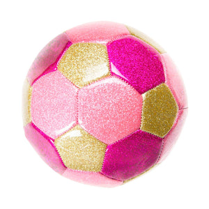 Duckiez metallic voetbal roze, 15cm