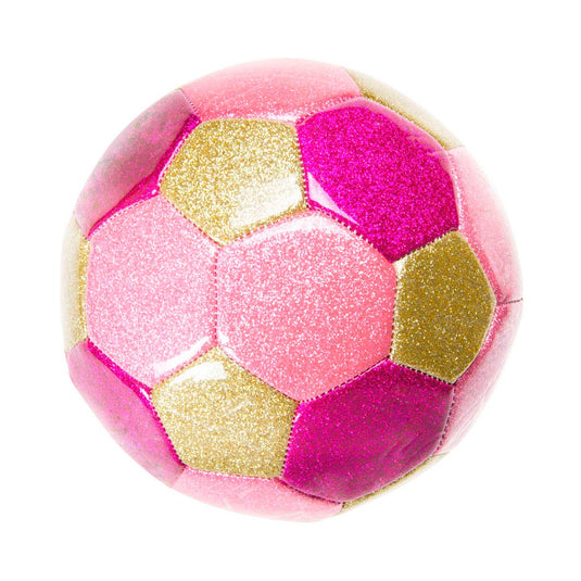 Duckiez metallic voetbal roze, 15cm