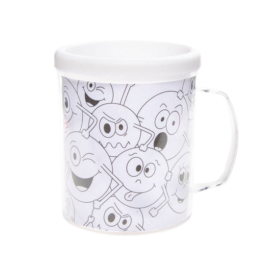 Duckiez kleur je eigen beker smiley 10 cm | 24 stuks