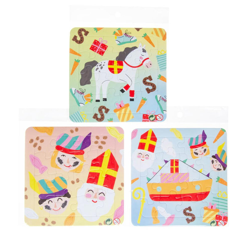 Afbeelding laden in galerijviewer, Puzzel sint en piet 13,5cm 16 stukjes
