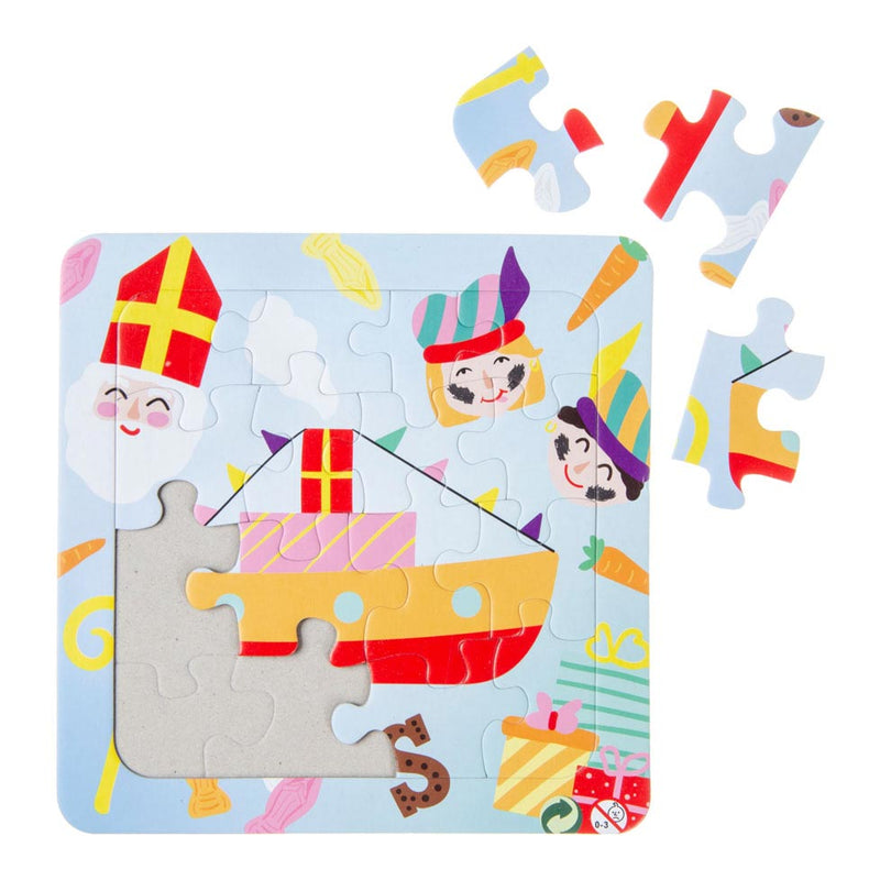 Afbeelding laden in galerijviewer, Puzzel sint en piet 13,5cm 16 stukjes
