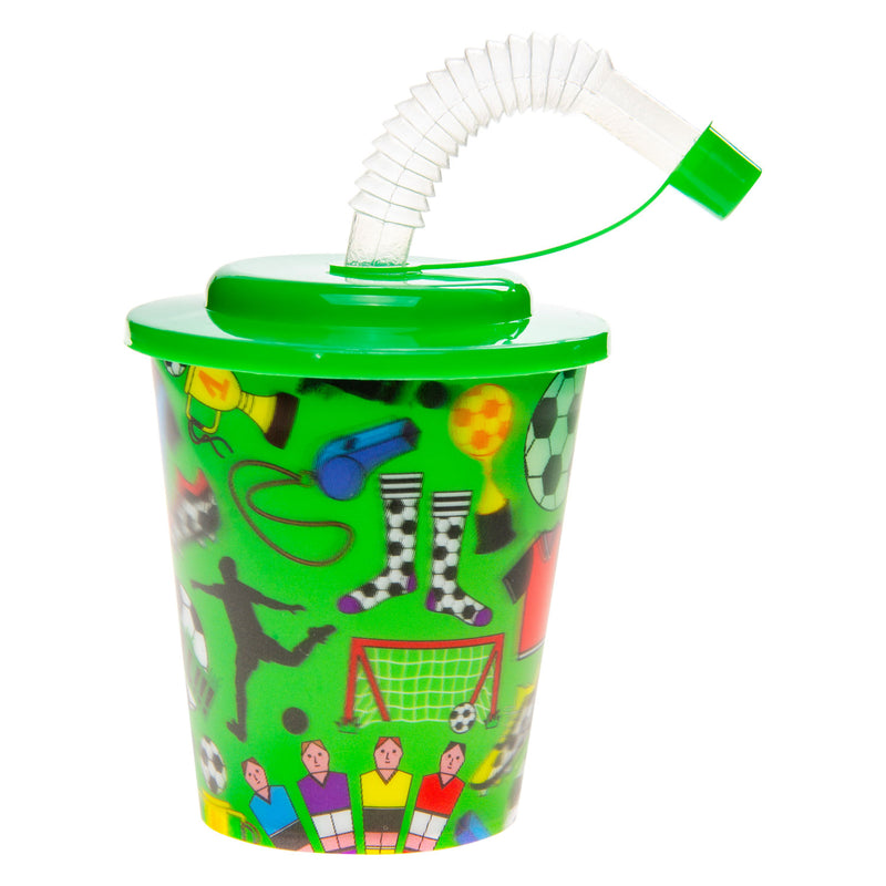 Afbeelding laden in galerijviewer, Duckiez beker met deksel en rietje voetbal, 12st.
