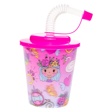 Duckiez beker met deksel en rietje prinses, 12st.