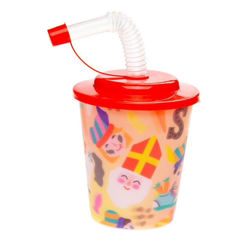 Afbeelding laden in galerijviewer, Duckiez beker met deksel en rietje sinterklaas, 12st.
