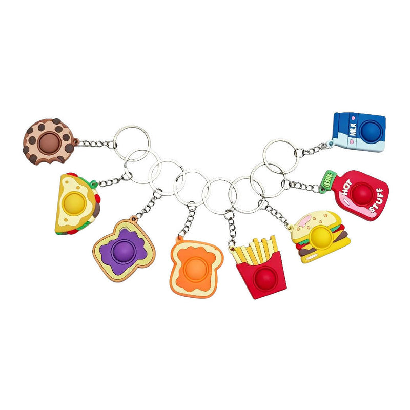 Afbeelding laden in galerijviewer, Duckiez sleutelhanger pop it food thema
