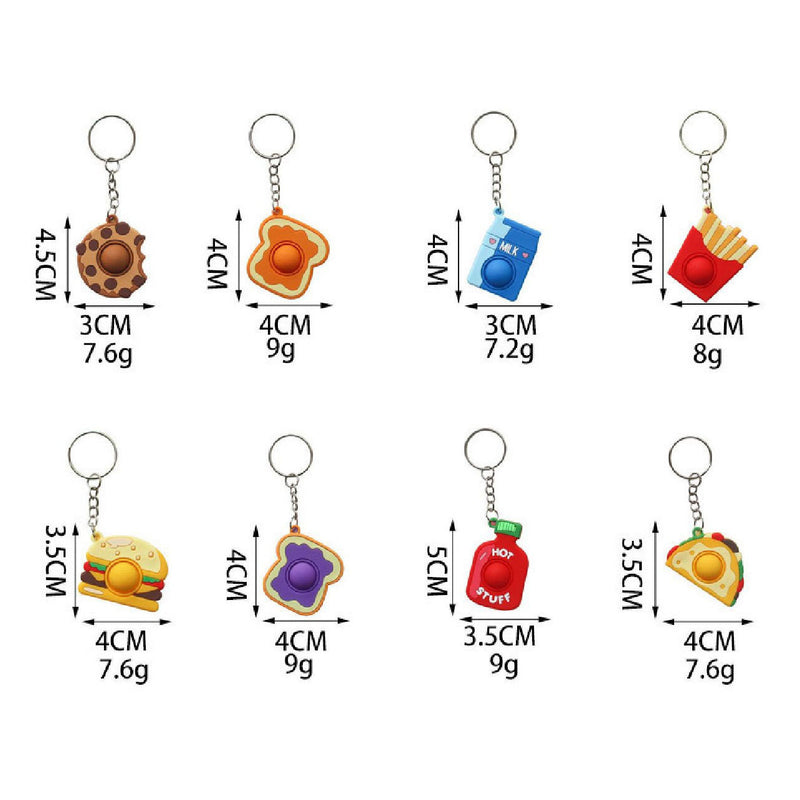 Afbeelding laden in galerijviewer, Duckiez sleutelhanger pop it food thema
