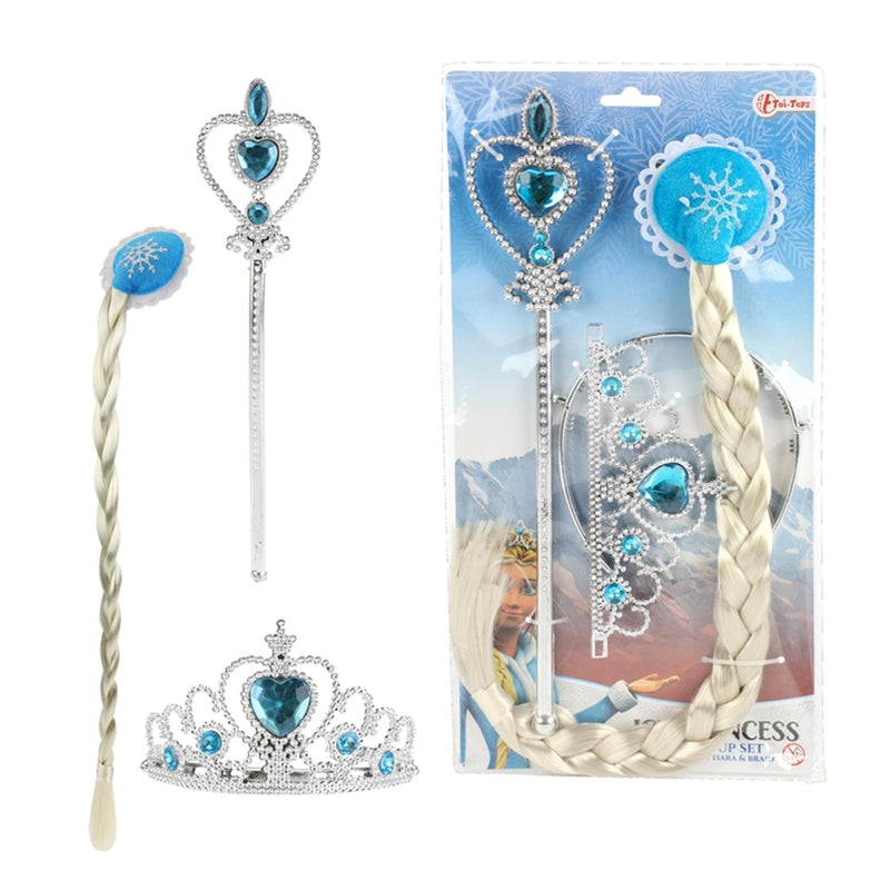 Afbeelding laden in galerijviewer, Toi-toys toi toys ice princess set met vlecht, tiara en toverstaf
