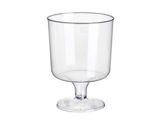 Papstar plastic wijnglazen met voet 200ml ø7,2x10cm glashelder gemaakt van recyclebaar ps