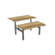 Zit-sta-bureau euroseats dual bench eiken, grijs eiken metaal