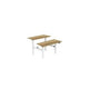 Zit-sta-bureau euroseats dual bench eiken, wit eiken metaal