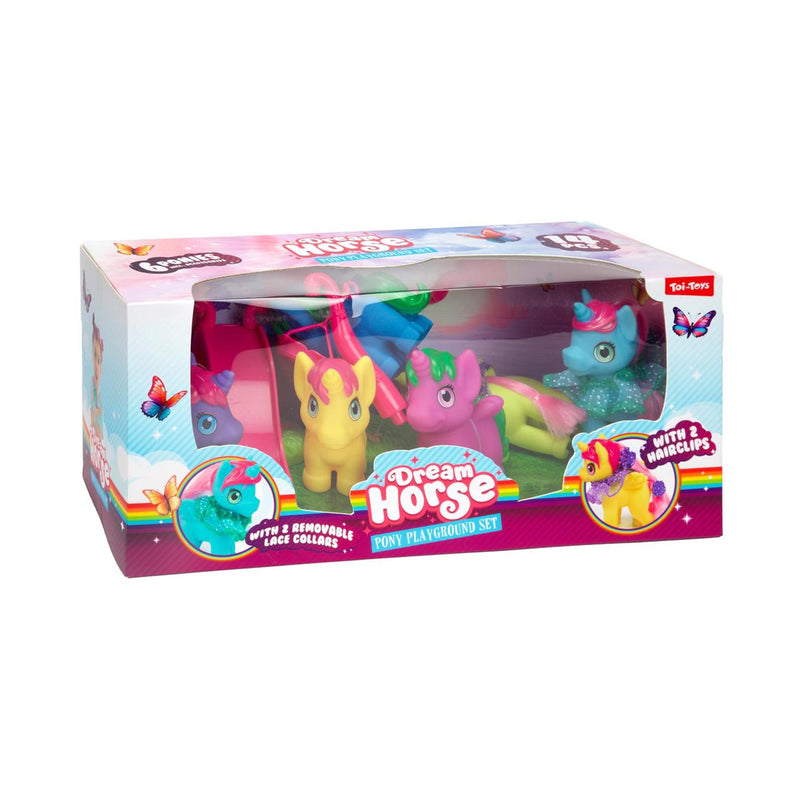 Afbeelding laden in galerijviewer, Toi-toys dream horse speelset speeltuin met accessoires + 6x eenhoorn
