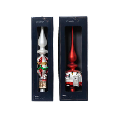 Decoris piek heteluchtballon caravan van glas 31cm