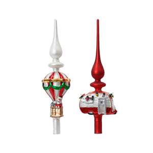 Decoris piek heteluchtballon caravan van glas 31cm alleen nog luchtballon voorradig!