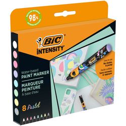 Bic intensity paint markers - pastel verfstiften - stiften voor kinderen en volwassenen - diverse pastel kleuren - watervaste marker met medium pun - 8 stiften