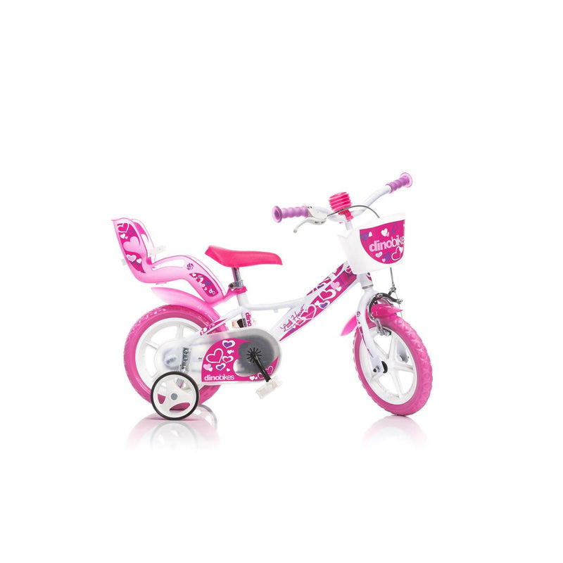 Afbeelding laden in galerijviewer, Dino bikes dino meisjesfiets little heart 16 inchâ wit roze
