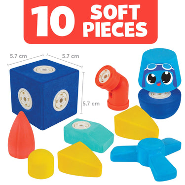 Blockaroo magnetische foam blokken vliegtuig box, 10dlg.